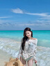 衣品元韓系慵懶風(fēng)長(cháng)袖罩衫t恤女2025秋季新款字母印花露肩上衣寬松設計 白色 M 白色（90-105斤） 曬單實(shí)拍圖