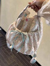 諄梧韓國碎花波點(diǎn)小背包女雙肩包輕便小型布袋手提包包女大容量托特包 米白色 曬單實(shí)拍圖