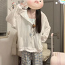 SNYDER WEAR2025年針織開衫夏季薄款外套韓版休閑外搭寬松學(xué)院風(fēng)防曬罩衫上衣 白色 薄款 S (建議75-95斤) 曬單實(shí)拍圖