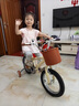 免安裝兒童自行車12-14-16-18寸高檔款兩輪單車中小童3-6-9歲寶寶 奶油白【98%免裝】編織筐 黑胎 18寸【推薦身高120-150CM】 曬單實拍圖