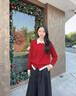 NAOTIEA納奧蒂爾小帆船假兩件長袖針織衫上衣女2025春秋新款寬松圓領(lǐng)開衫 雅致灰【翻領(lǐng)】 M （建議80-105斤） 曬單實拍圖