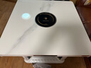 長(cháng)虹（ChangHong） 電暖桌正方形烤火桌電爐電熱取暖桌電烤桌客廳電暖爐烤火爐桌子一體取暖器家用冬季多功能電烤爐 石紋白80*80 【電陶爐+鋼化玻璃+變頻省電】 曬單實(shí)拍圖
