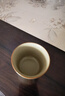 兮元記豆黃汝窯陶瓷茶杯主人杯單杯個(gè)人專(zhuān)用高檔單個(gè)品茗杯功夫茶具茶盞 豆黃汝窯斜口杯 曬單實(shí)拍圖