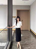 Khwfjas國際一線(xiàn)品牌半身裙女秋季新款高腰顯瘦包臀裙開(kāi)叉一步裙子 黑色 L （105-115斤） 曬單實(shí)拍圖
