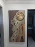 嶼見(jiàn)爾九魚(yú)圖入戶(hù)玄關(guān)裝飾畫(huà)侘寂風(fēng)高級感走廊過(guò)道掛畫(huà)立體砂巖福字燈畫(huà) A款-九魚(yú)送福（FZH04） 80*160CM 常規款不帶燈+砂巖 曬單實(shí)拍圖
