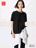 優(yōu)衣庫女裝AIRismT恤/短袖寬松上衣474415 09 黑色 XL /165/92A 曬單實(shí)拍圖