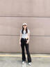 鉑吶苓牛仔褲春秋款女2025年新款黑色微喇時尚潮流高腰修身顯瘦 女士黑色微喇牛仔褲 常規(guī) M 94-105斤 曬單實拍圖