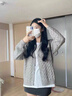芭芙達妮慵懶感灰色針織衫女毛衣外套2025秋冬新款法式氣質(zhì)長袖開衫 【淺灰色】 M 45/55kg 曬單實拍圖