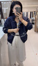 水沐飛韓系重工花朵刺繡外套女2025秋季高級(jí)感抽繩夾克休閑寬松百搭上衣 藏青色 M 曬單實(shí)拍圖