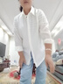 MJ STYLE冰絲長袖襯衫女2025夏季新款時尚潮流透氣百搭休閑淺色系襯衣外套 曬單實拍圖