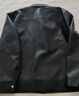 伯爵卓爾高級感定織PU皮夾克男士通勤機車(chē)風(fēng)2025春秋新款仿皮外套男 子夜黑 M 曬單實(shí)拍圖