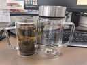 富光雙層玻璃杯支持團購定制泡茶杯辦公杯帶把 大容量男女水杯子580ML 曬單實(shí)拍圖