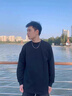 卡圖弛純黑色小領口長袖t恤男夏季基礎款外穿圓領衛(wèi)衣痞帥高級感打底衫 黑色 XL 曬單實拍圖