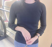 加絨加厚一體絨毛衣女秋冬新款圓領(lǐng)修身顯瘦上衣內搭保暖打底衫 黑色 加絨 【圓領(lǐng)款一體絨】 L 【建議100~110斤】 曬單實(shí)拍圖