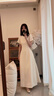 GARNUO紅色短袖連衣裙子女夏季法式氣質(zhì)訂婚禮服新娘敬酒服收腰顯瘦長裙 白色【短袖長款】 S 【80-100斤】 曬單實拍圖