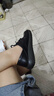 強(qiáng)人舒適軟面女單鞋平底休閑皮鞋寬頭不易擠腳 JDA237071 黑色 40 曬單實(shí)拍圖