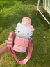 Hello Kitty保溫杯女士高顏值生日禮物316不銹鋼學(xué)生大容量便攜兒童吸管水杯 Kitty保溫杯650ml-禮盒+禮袋 曬單實(shí)拍圖