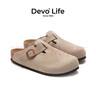 Devo Life【鄧恩熙同款】軟木拖鞋女春夏季舒適包頭拖鞋勃肯鞋女士拖鞋3624 灰色反絨皮(鄧恩熙同色) 38 （建議拍小一碼） 曬單實(shí)拍圖