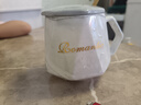 杯子ins 高顏值馬克杯情侶款杯子喝水杯家用杯子陶瓷帶蓋勺石紋杯 灰色杯+蓋+勺 1個(gè) 400ml 曬單實(shí)拍圖