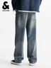 杰克·瓊斯（JACK&JONES）七夕情人節(jié)禮物男裝秋季新款時尚做舊水洗休閑廓形牛仔褲闊腿褲 A14深牛仔藍(lán) 常規(guī) 32 175 W32/L32 曬單實拍圖
