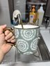 松發(fā)瓷器陶瓷杯子家用辦公室咖啡杯水杯女生大容量情侶馬克杯 綠色 曬單實拍圖