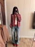 TOMMY HILFIGER25新款秋冬女裝雙面穿優(yōu)雅通勤合身圓領(lǐng)針織開衫外套40846 紅色/紅白條紋0E5 XS （推薦：90-100斤） 曬單實(shí)拍圖