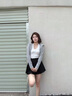 森馬（Semir）外套女短款分割純色小個(gè)子衣服秋季正肩緊身連帽夾克101524108005 曬單實(shí)拍圖