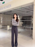 休閑褲女秋季新款2025年小個子高腰薄款闊腿褲寬松顯瘦直筒運動褲 白色 【親膚面料升級款】 L 【建議：106-115斤】 曬單實拍圖