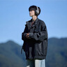 Shelley Jones美式復古pu皮衣外套男士秋季新款寬松潮流高級感痞帥夾克上衣服裝 黑色 XL [建議125-135斤] 曬單實(shí)拍圖