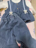 G.DUCKKIDS小黃鴨童裝女童套裝秋裝洋氣公主裝兒童衣服小女孩牛仔花邊三件套 蝴蝶結三件套 110 （建議身高100cm 4-5歲）cm 曬單實(shí)拍圖