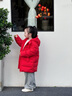 巴拉巴拉童裝兒童羽絨服女男童2025新款冬中長(zhǎng)款加厚保暖外套純色連帽衣服 中國(guó)紅60611-灰鴨絨 120 充絨量122g 曬單實(shí)拍圖