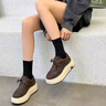 ZUOSAISI品牌休閑鞋女厚底真皮百搭板鞋女2025秋季新品女鞋輕便鞋子女 咖色 35 曬單實(shí)拍圖