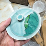 貝柚國(guó)風(fēng)復(fù)古冰裂釉三才蓋碗陶瓷茶碗開片純手繪斗笠功夫茶具 冰裂釉純手繪青荷-斗笠蓋碗+壺承 曬單實(shí)拍圖