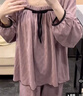 莫代爾睡衣女春秋季長(cháng)袖純棉帶胸墊新款可外穿大碼紫色家居服套裝可外穿 MY-14495-紫色 (固定胸墊) L 曬單實(shí)拍圖