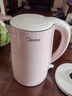美的（Midea）電熱水壺家用電水壺?zé)畨?雙層防燙 0涂層食品級(jí)304不銹鋼 1500W快速沸騰 1.7L大容量 HJ1705 曬單實(shí)拍圖