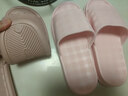 靚蒂芬女士靜音拖鞋夏情侶室內防滑居家浴室洗澡家用軟底拖鞋男 粉色 38-39 (250mm) 曬單實(shí)拍圖