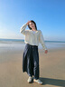 森馬（Semir）森柔棉|商場同款衛(wèi)衣女短款花苞假兩件2025新款oversize秋裝 奶白10501 L 曬單實(shí)拍圖