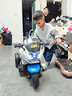 貝趣兒童電動(dòng)車(chē)摩托車(chē)1-3-6歲寶寶三輪車(chē)小孩玩具車(chē)可坐人遙控電瓶車(chē) 超大警車(chē)藍【遙控雙驅+藍牙+皮座 1-7歲生日周歲六一兒童節禮物 曬單實(shí)拍圖