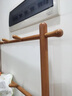 唐杉（TANGSHAN）實(shí)木換鞋凳掛衣架一體家用門(mén)口可坐鞋柜入戶(hù)衣帽架試衣間實(shí)木凳子 [3A橡膠木加粗加厚]胡桃色80CM 曬單實(shí)拍圖