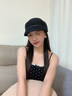 啄木鳥(niǎo)遮陽(yáng)防曬帽子女士英倫馬術(shù)帽名媛氣質(zhì)減齡薄款四季鴨舌太陽(yáng)帽 黑色 曬單實(shí)拍圖