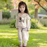 mlgt kids童裝女童秋裝套裝秋季新款洋氣兒童衣服女孩寶寶可愛衛(wèi)衣褲 米杏色 90 cm 曬單實拍圖