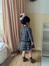 FIDQIOG國際品牌女童小香風(fēng)針織外套連衣裙幼兒園女孩秋裝毛衣裙36 黑色 X017# 100 (建議身高80-90cm) 曬單實拍圖
