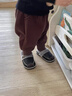 KINGXIAOJING兒童棉拖鞋男童冬季pu皮面防水室內家居包跟加絨保暖小孩毛毛鞋女 藍色 26 27 碼內長(cháng)16cm (24周歲) 曬單實(shí)拍圖