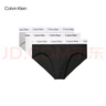 Calvin Klein內(nèi)衣【七夕禮物】男士本命年三條裝ck提花棉質(zhì)三角內(nèi)褲男U2661 998-太空黑/椰青灰/月光白 3條 M 曬單實拍圖