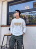 回力長(zhǎng)袖t恤男秋季220g純棉學(xué)生寬松休閑套頭圓領(lǐng)打底衫男白色XL 曬單實(shí)拍圖