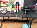 灝森夢電腦桌臺式電競游戲桌椅套裝碳纖維紋理組合桌子家用辦公學習書桌 【經(jīng)典款Pro】碳纖維+黑架120CM 曬單實拍圖