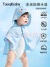 taoqibaby嬰兒防曬衣小月齡防紫外線斗篷寶寶外出涼感透氣披肩 藍龍泡泡 曬單實拍圖