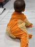G. DUCKKIDS小黃鴨嬰兒爬行服寶寶拖地爬爬服兒童連體衣服春秋裝懶人擦地薄款 桔色包手露腳  薄 春秋 80cm 17斤以下 曬單實拍圖