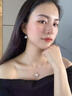KASIYUS925銀淡水珍珠耳環(huán)項鏈女耳釘套裝送女友老婆七夕情人節(jié)生日禮物 925銀（項鏈+耳環(huán)）+證書+禮盒 曬單實拍圖