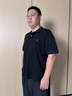 胖哥哥大碼男裝POLO衫加肥加大夏季透氣短袖商務(wù)休閑翻領(lǐng)男士上衣 確實黑 3XL (190-210) 曬單實拍圖